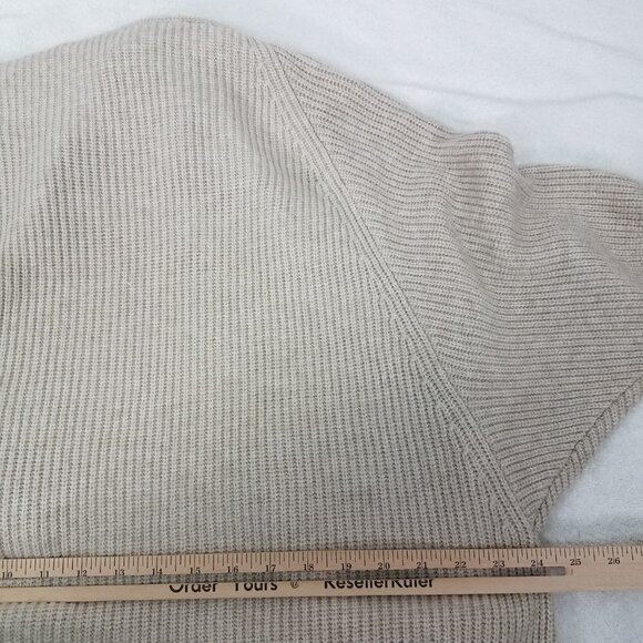 Leith Size L Open Front Long Cardigan Sweater in Beige Oatmeal Medium Heather - Picture 7 of 10